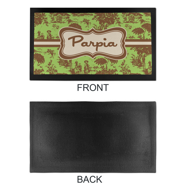 Green & Brown Toile Bar Mat - Small - APPROVAL