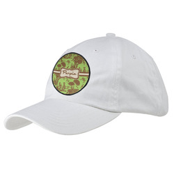Green & Brown Toile Baseball Cap - White (Personalized)