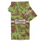 Green & Brown Toile Bath Towel Set - 3 Pcs (Personalized)