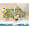 Green & Brown Toile Beach Towel Lifestyle