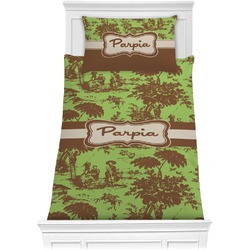 Green & Brown Toile Comforter Set - Twin XL (Personalized)