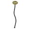 Green & Brown Toile Black Plastic 7" Stir Stick - Oval - Single Stick