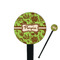 Green & Brown Toile Black Plastic 7" Stir Stick - Round - Closeup