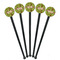 Green & Brown Toile Black Plastic 7" Stir Stick - Round - Fan View