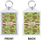Green & Brown Toile Bling Keychain (Front + Back)