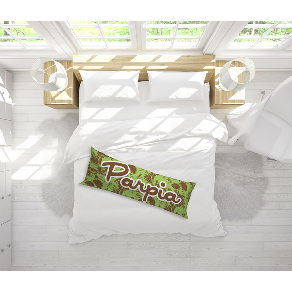 Green & Brown Toile Body Pillow - LIFESTYLE
