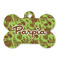 Green & Brown Toile Bone Shaped Dog ID Tag - Large - Front