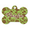 Green & Brown Toile Bone Shaped Dog ID Tag - Large (Personalized)