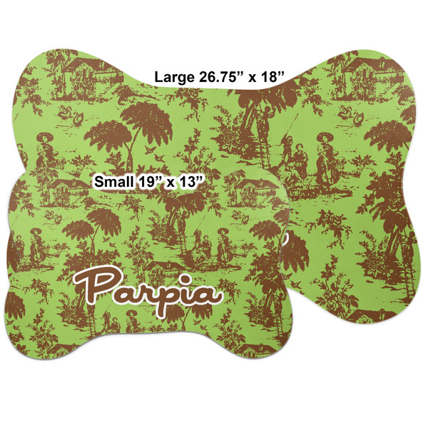 Green & Brown Toile Bone Shaped Mat Comparison