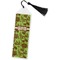 Green & Brown Toile Bookmark with tassel - Flat