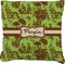 Green & Brown Toile Faux-Linen Throw Pillow 26" (Personalized)