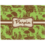 Green & Brown Toile Woven Fabric Placemat - Twill w/ Name or Text