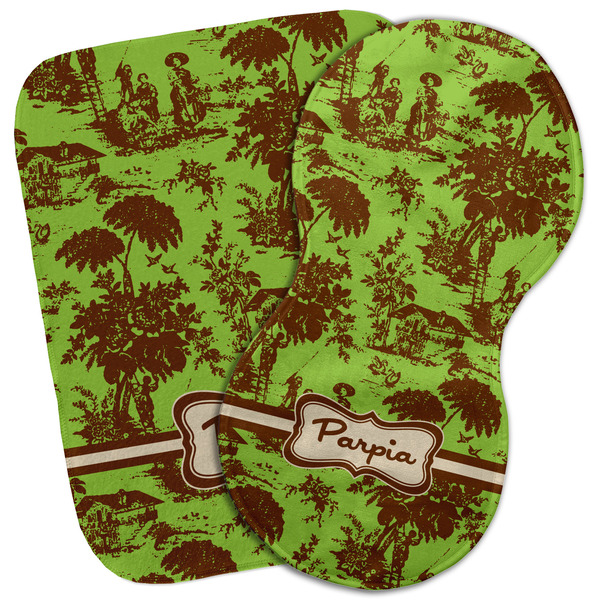 Custom Green & Brown Toile Burp Cloth (Personalized)