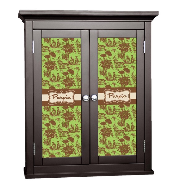 Custom Green & Brown Toile Cabinet Decal - Large (Personalized)