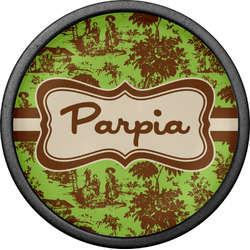 Green & Brown Toile Cabinet Knob (Black) (Personalized)