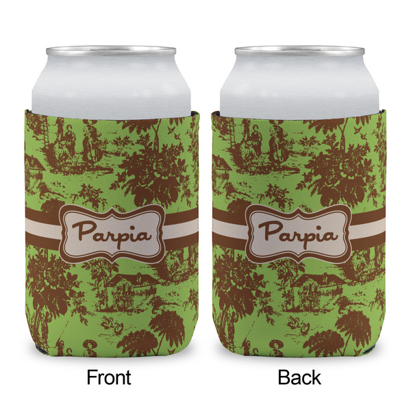 Green & Brown Toile Can Sleeve - APPROVAL (single)