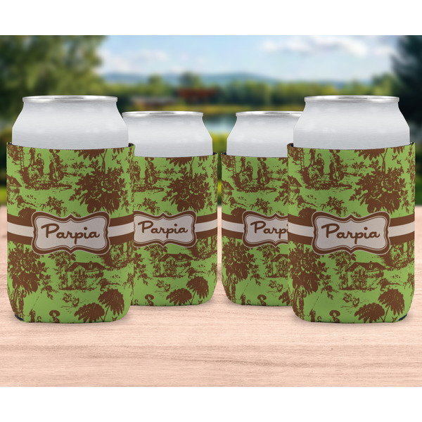 Green & Brown Toile Can Sleeve - LIFESTYLE