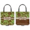 Green & Brown Toile Canvas Tote - Front and Back