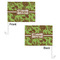 Green & Brown Toile Car Flag - 11" x 8" - Front & Back View
