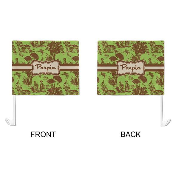 Green & Brown Toile Car Flag - Large - APPROVAL