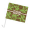 Green & Brown Toile Car Flag - Large (Personalized)