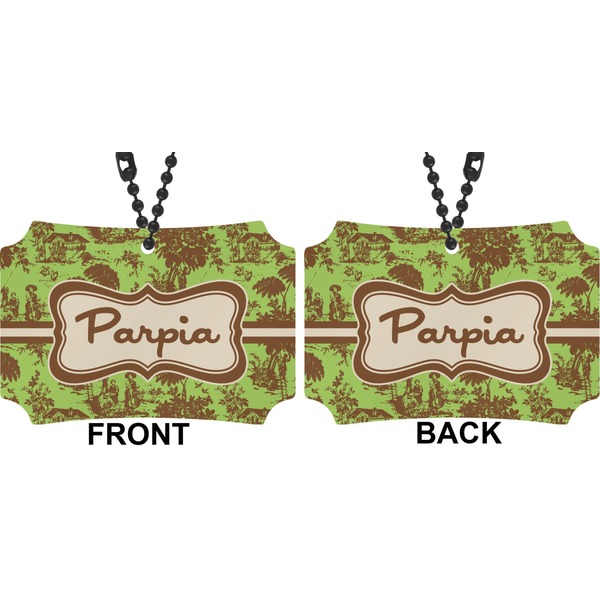 Green & Brown Toile Car Ornament - Berlin (Approval)