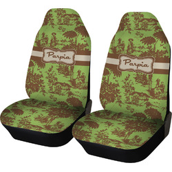 Green & Brown Toile Car Seat Covers (Set of Two) (Personalized)