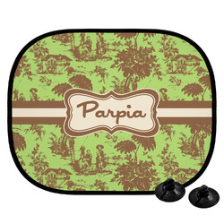 Green & Brown Toile Car Side Window Sun Shade (Personalized)
