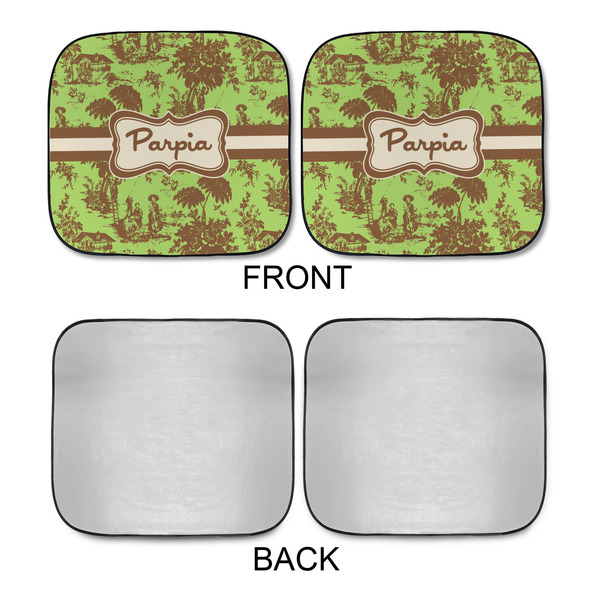 Green & Brown Toile Car Sun Shades - APPROVAL