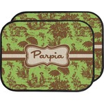 Green & Brown Toile Car Floor Mats (Back Seat) (Personalized)