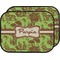 Green & Brown Toile Car Floor Mats (Back Seat) (Personalized)