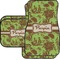 Green & Brown Toile Car Floor Mats Set - 2 Front & 2 Back (Personalized)
