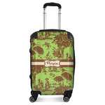 Green & Brown Toile Suitcase - 20" Carry On (Personalized)