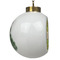 Green & Brown Toile Ceramic Christmas Ornament - Xmas Tree (Side View)
