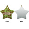 Green & Brown Toile Ceramic Flat Ornament - Star Front & Back (APPROVAL)