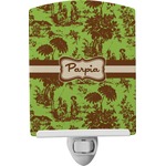 Green & Brown Toile Ceramic Night Light (Personalized)