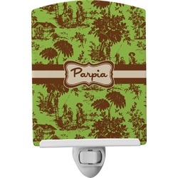 Green & Brown Toile Ceramic Night Light (Personalized)