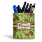 Green & Brown Toile Ceramic Pen Holder