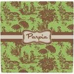 Green & Brown Toile Ceramic Tile Hot Pad (Personalized)