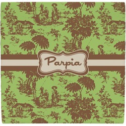 Green & Brown Toile Ceramic Tile Hot Pad (Personalized)
