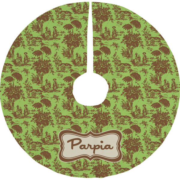 Custom Green & Brown Toile Tree Skirt (Personalized)