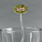 Green & Brown Toile Clear Plastic 7" Stir Stick - Oval - Main