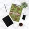 Green & Brown Toile Clipboard - Lifestyle Photo