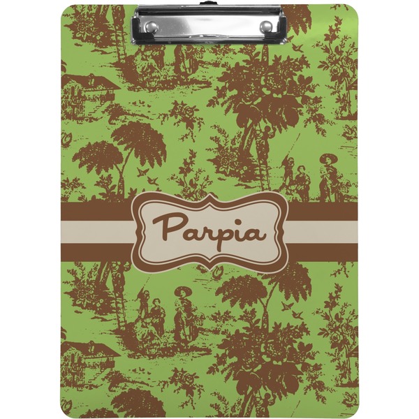 Custom Green & Brown Toile Clipboard (Personalized)