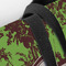 Green & Brown Toile Closeup of Tote w/Black Handles