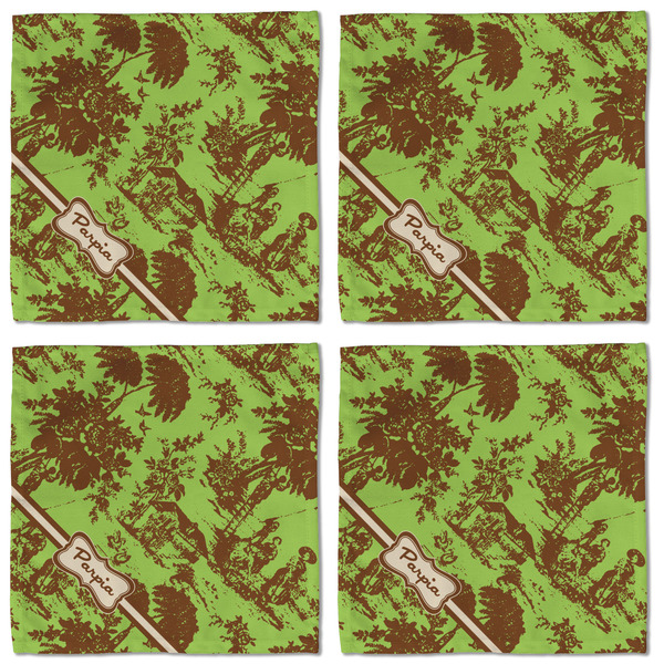 Green & Brown Toile Cloth Napkins - Personalized Lunch (APPROVAL) Set of 4