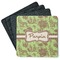 Green & Brown Toile Coaster Rubber Back - Main