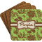 Green & Brown Toile Coaster Set (Personalized)