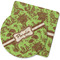 Green & Brown Toile Rubber Backed Coaster (Personalized)