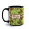 Green & Brown Toile Coffee Mug - 11 oz - Black